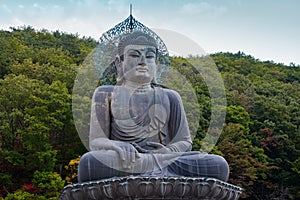 The sitting Buddha statue in Seoraksan National Park, South Korea