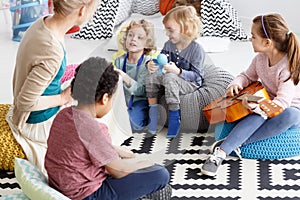 Sitting on a carpet