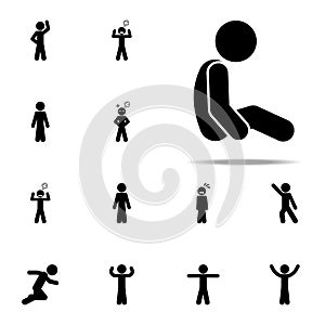 sitting, child icon. child icons universal set for web and mobile