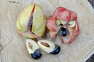 Ackee On Wooden Surface photo