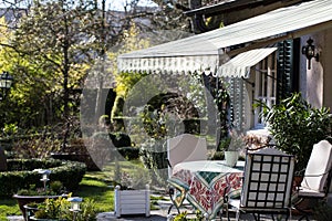 Sitting in the garden