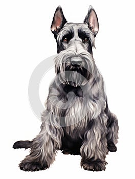 Sitting Giant Schnauzer in a Commanding Pose AI Generated