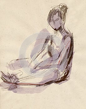 Sitting girl