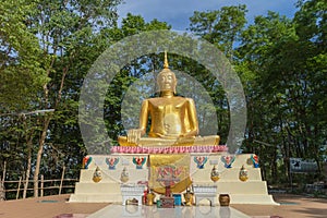 Sitting gold buddha statue