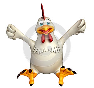 sitting Hen cartoon character