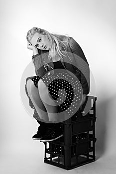 Sitting on milk crates