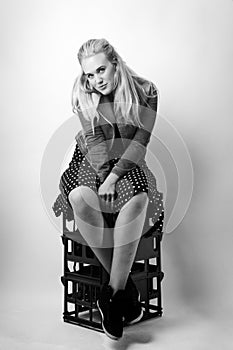 Sitting on milk crates