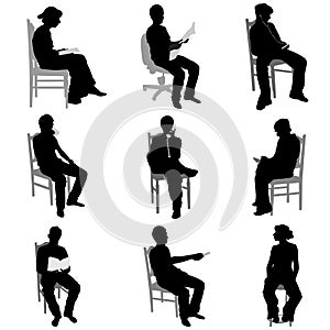 Sitting people