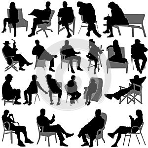 Sitting people vector