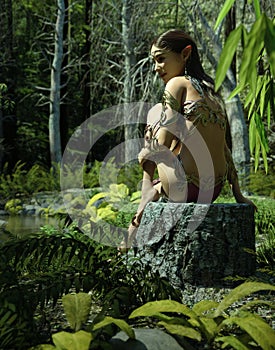 sitting at the pond, 3d Computer Graphics