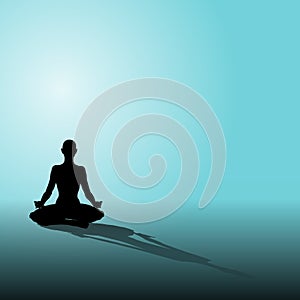 Sitting Position Yoga Figure Blue