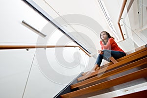 Sitting On Stairs