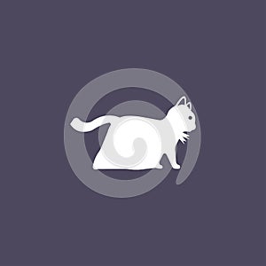 Sitting, standing, running cat animal logo