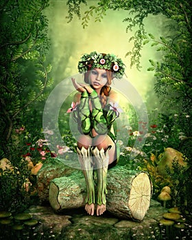 Sitting on a Tree Stump, 3d Computer Graphics