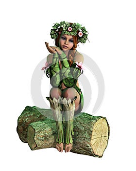 Sitting on a Tree Stump, 3d Computer Graphics