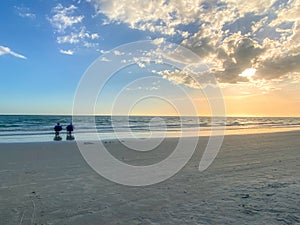 Sitting Watching Beach Sunset Fort Meyers Beach Florida