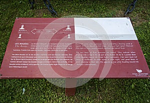 Buoys sign at the Maritime Park of Saint-Laurent, Ile d\' Orleans photo