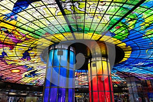 Kaohsiung, Dome of Light, Taiwan. Glass art installation on Formosa Boulevard Station.