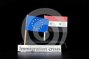 Situation today. Immigration crisis between Europe union and Syria. Immigration is new global problem between states from Third