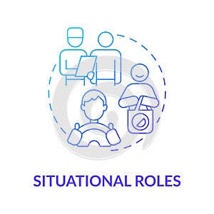 Situational roles blue gradient concept icon