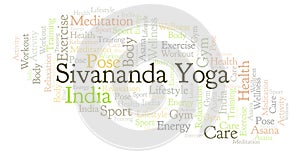 Sivananda Yoga word cloud.