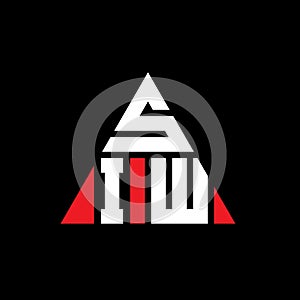 SIW triangle letter logo design with triangle shape. SIW triangle logo design monogram. SIW triangle vector logo template with red