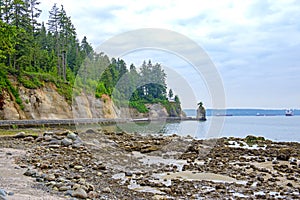 Siwash Rock taken at Stanley Park seawall trail in Vancouver