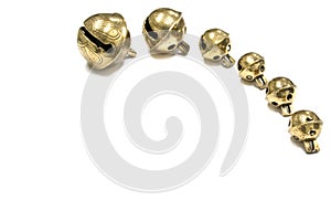 Six antique sleigh bells.