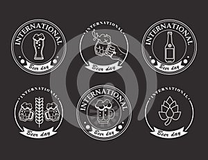 six beer day emblems