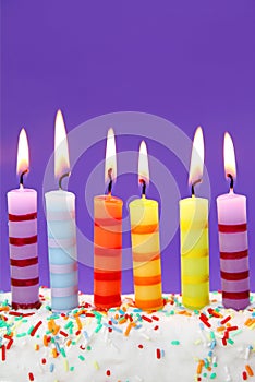 Six birthday candles