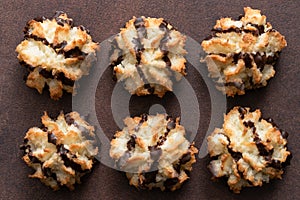 Six Chocolate Drizzled Coconut Macaroons