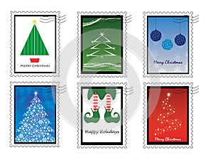 Six Christmas stamps