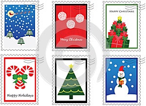 Six Christmas Stamps