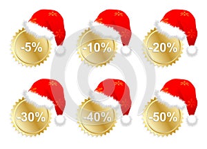 Six christmass business promo stickers