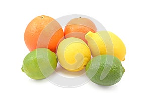 Six citrus fruits - limes, lemons and oranges