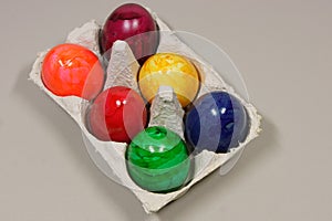 Six colored eggs