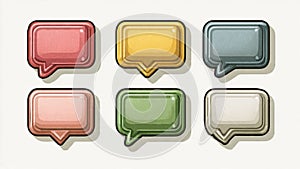 Colorful Speech Bubbles on White Background