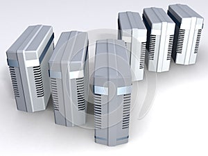 Six Computer Towers