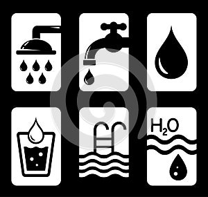 Six concept water icons