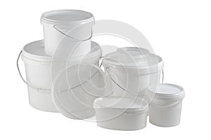 Six containers and lid