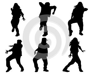 Six dancing teenagers