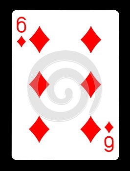 Six of Diamonds playing card,