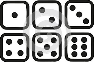Six dice icons