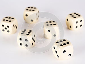 Six dice with six