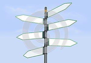 Six directional sign post