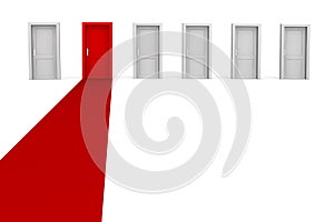 Six Doors, One Carpet - Red