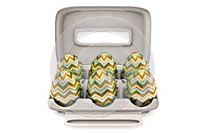Six Easter Eggs In An Egg Carton