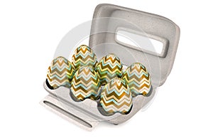 Six Easter Eggs In An Egg Carton