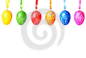 Six easter eggs in a row