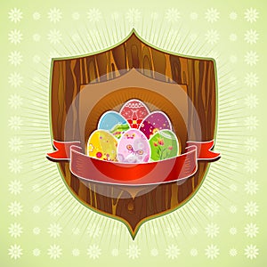 Six easter eggs, vector